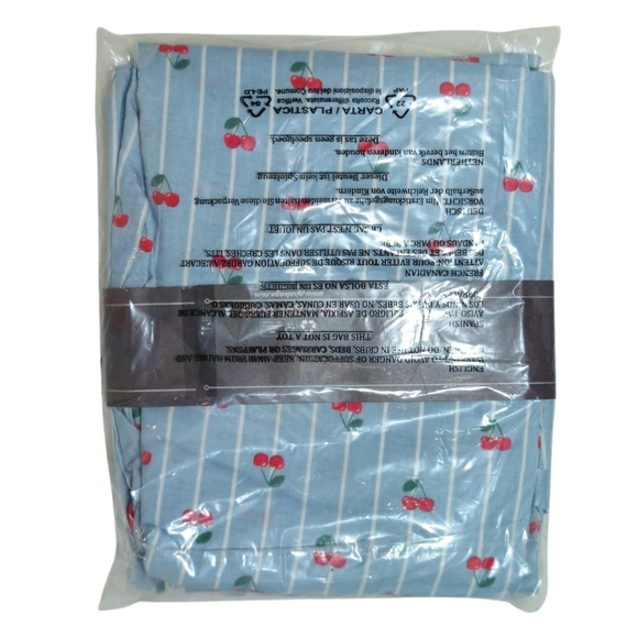 PJ Salvage Flannel Pajama Set Cherries Women Large Blue Mint Top & Pants NWT ๐ - Picture 2 of 2